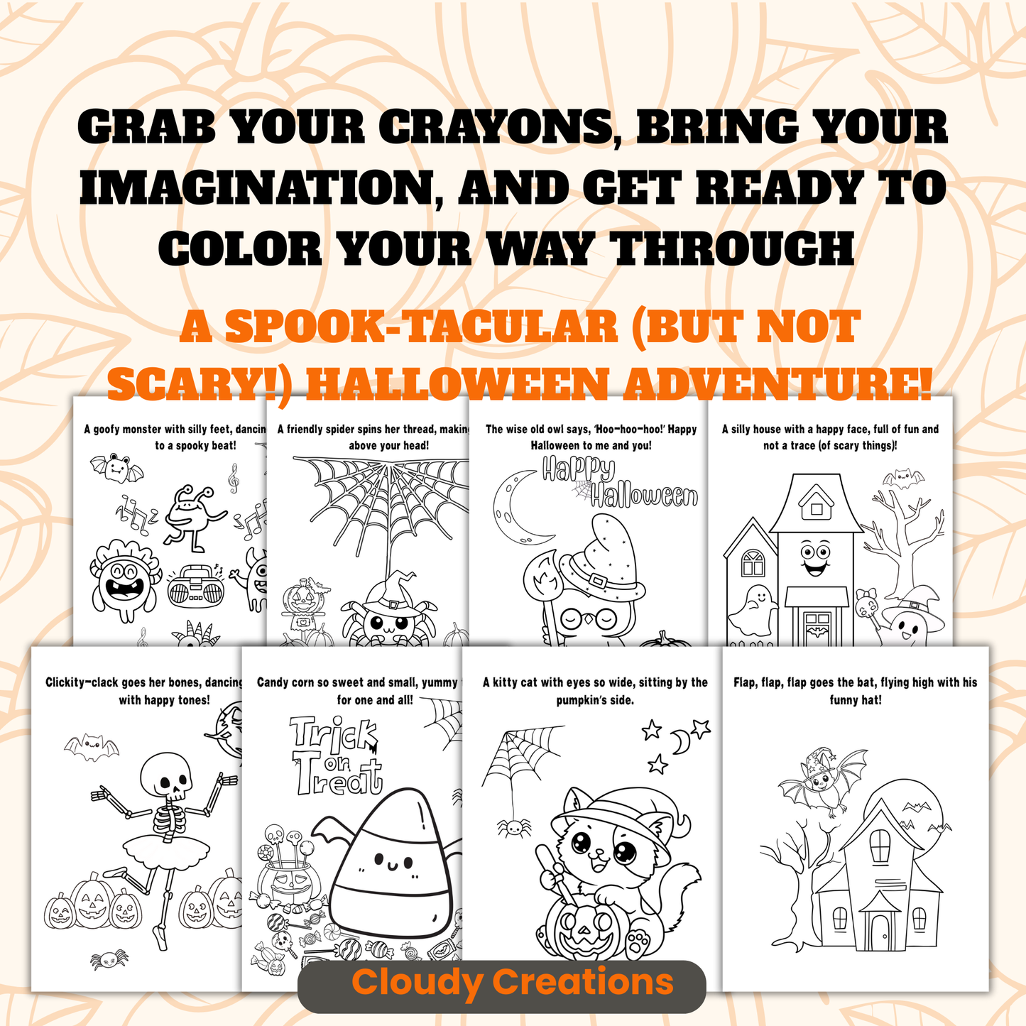 20 Cute Halloween Coloring Pages | Toddlers & Kids Printable PDF