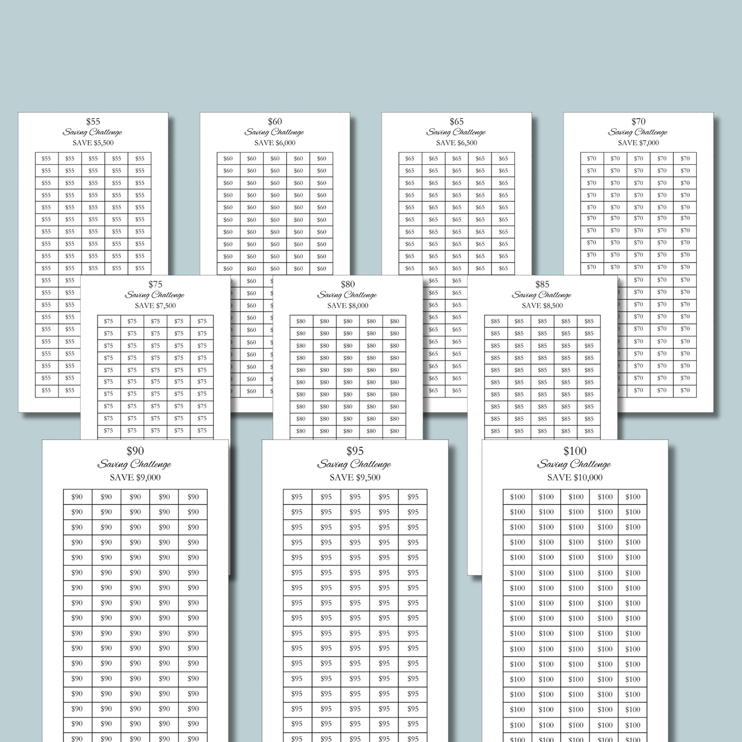Money Savings Challenges Mega Bundle – A6 & A4 Printable Trackers, Budget Binder, 100 Envelope Challenge, Finance Planner