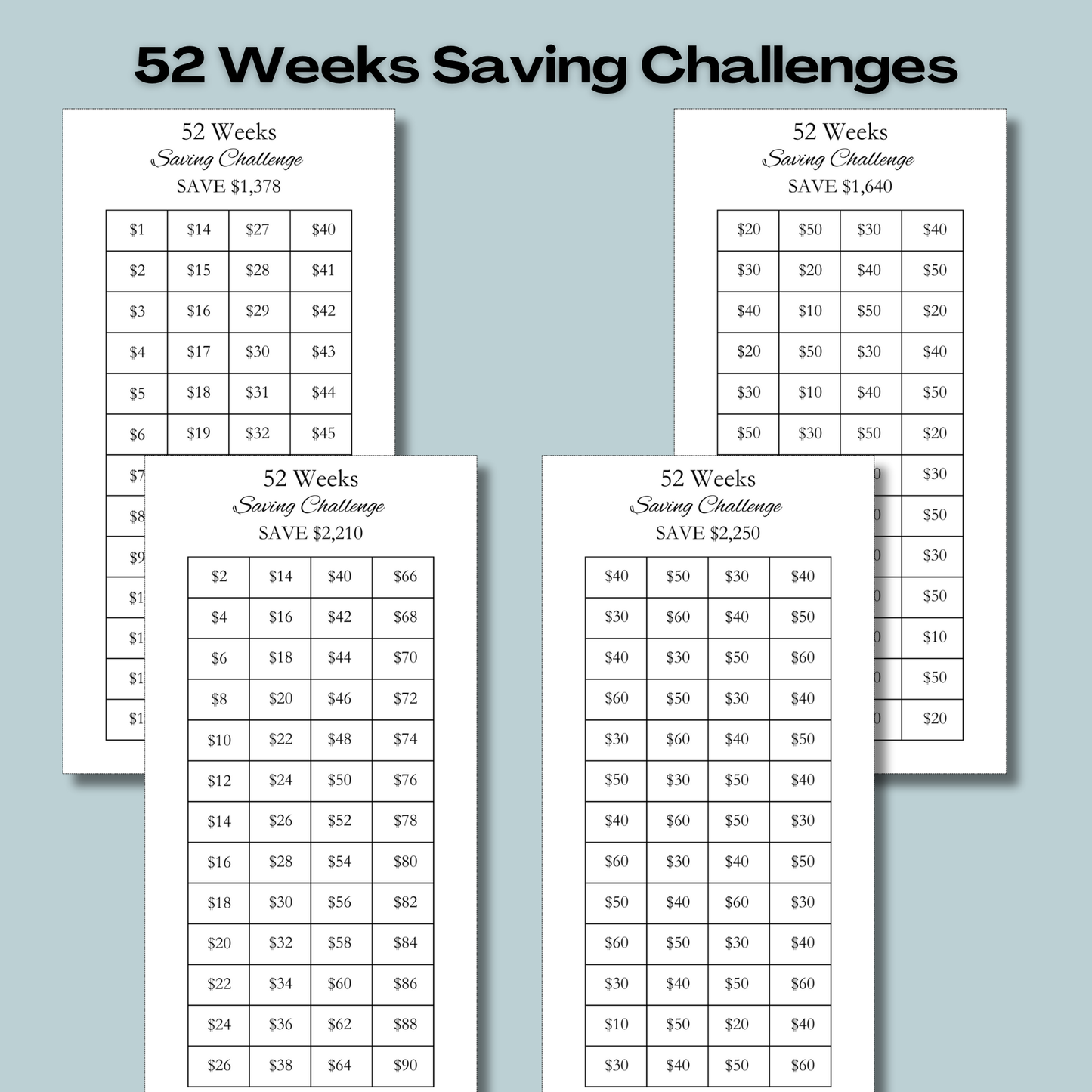 Money Savings Challenges Mega Bundle – A6 & A4 Printable Trackers, Budget Binder, 100 Envelope Challenge, Finance Planner