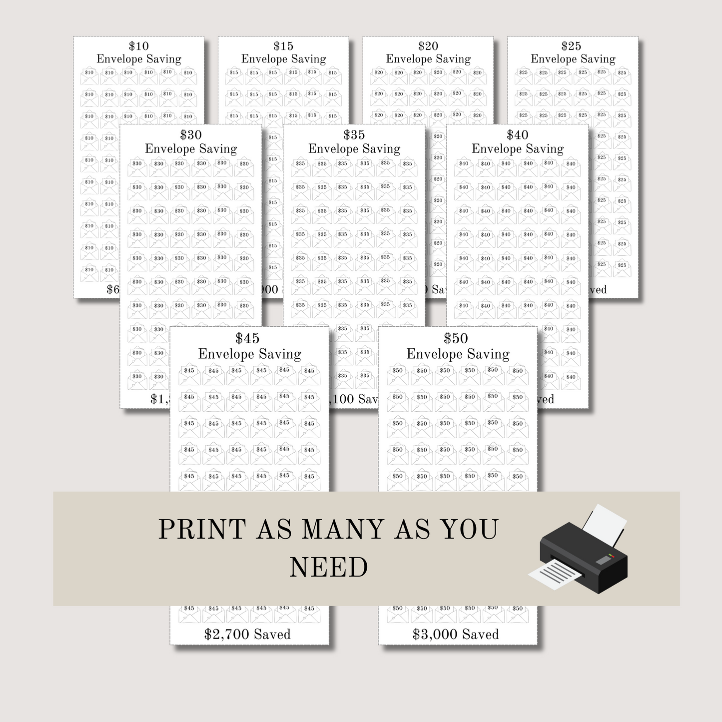 Money Saving Challenge | Savings Tracker Pintables | Savings Tracker Bundle | 100 Envelope Challenge | Money Saving Challenge Printable