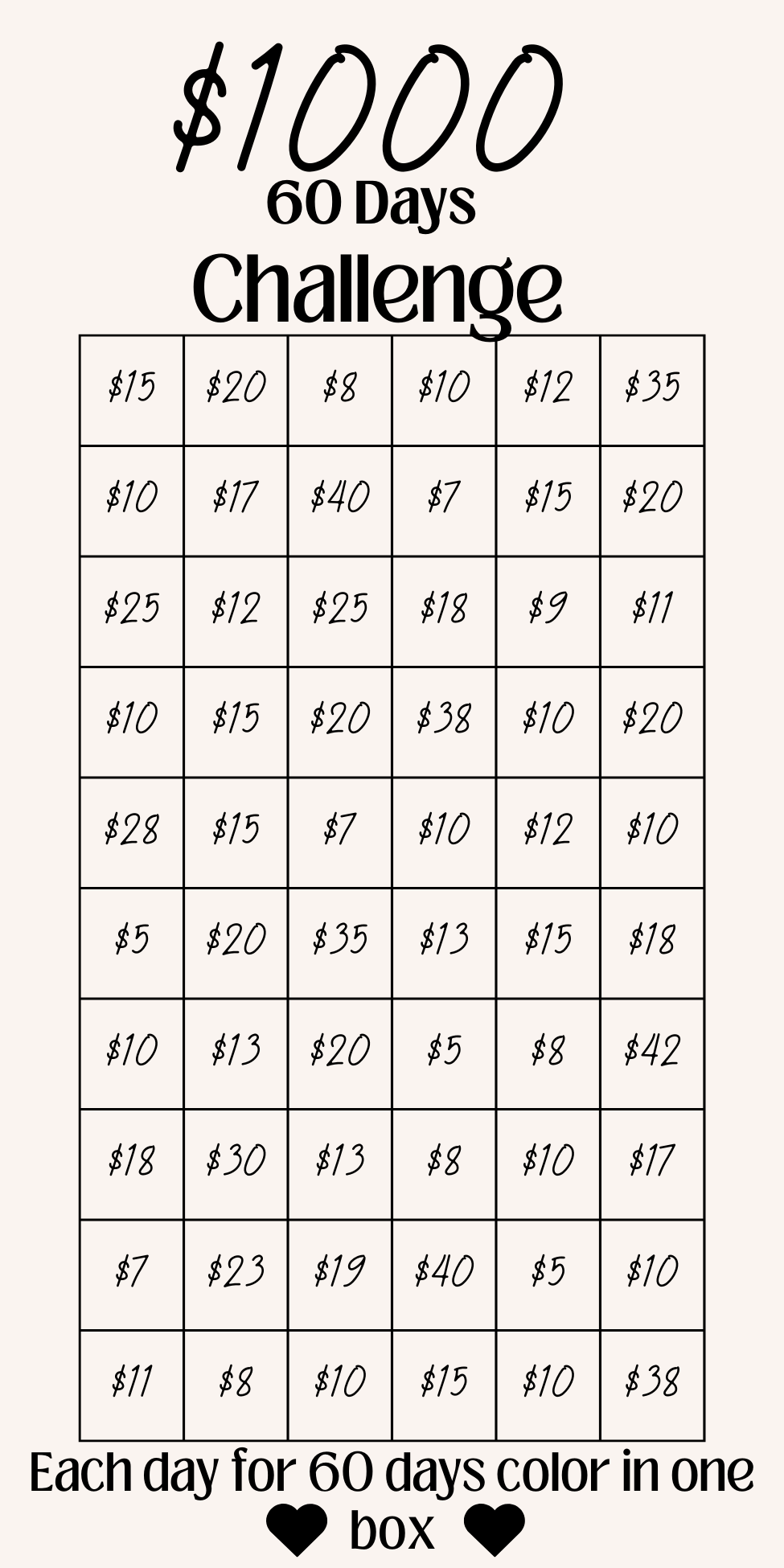 60 Day Challenge | Goal Setting | Progress Tracker |Habit Forming | A5/Letter/Half |Printable & Fillable PDF | Horizontal | Instant Download