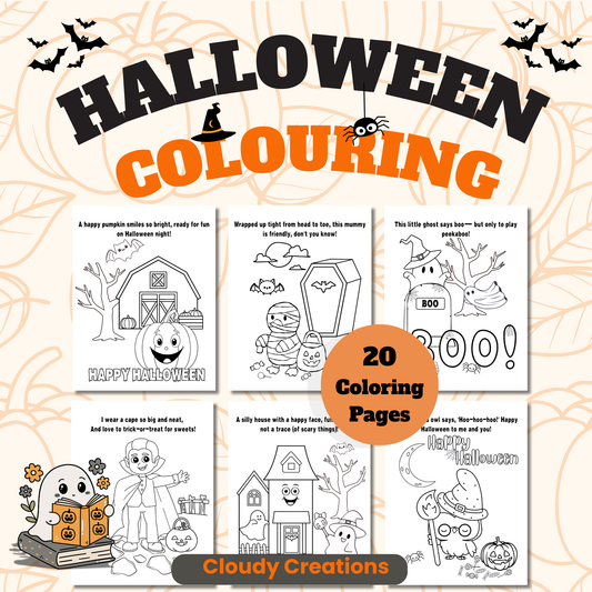 20 Cute Halloween Coloring Pages | Toddlers & Kids Printable PDF