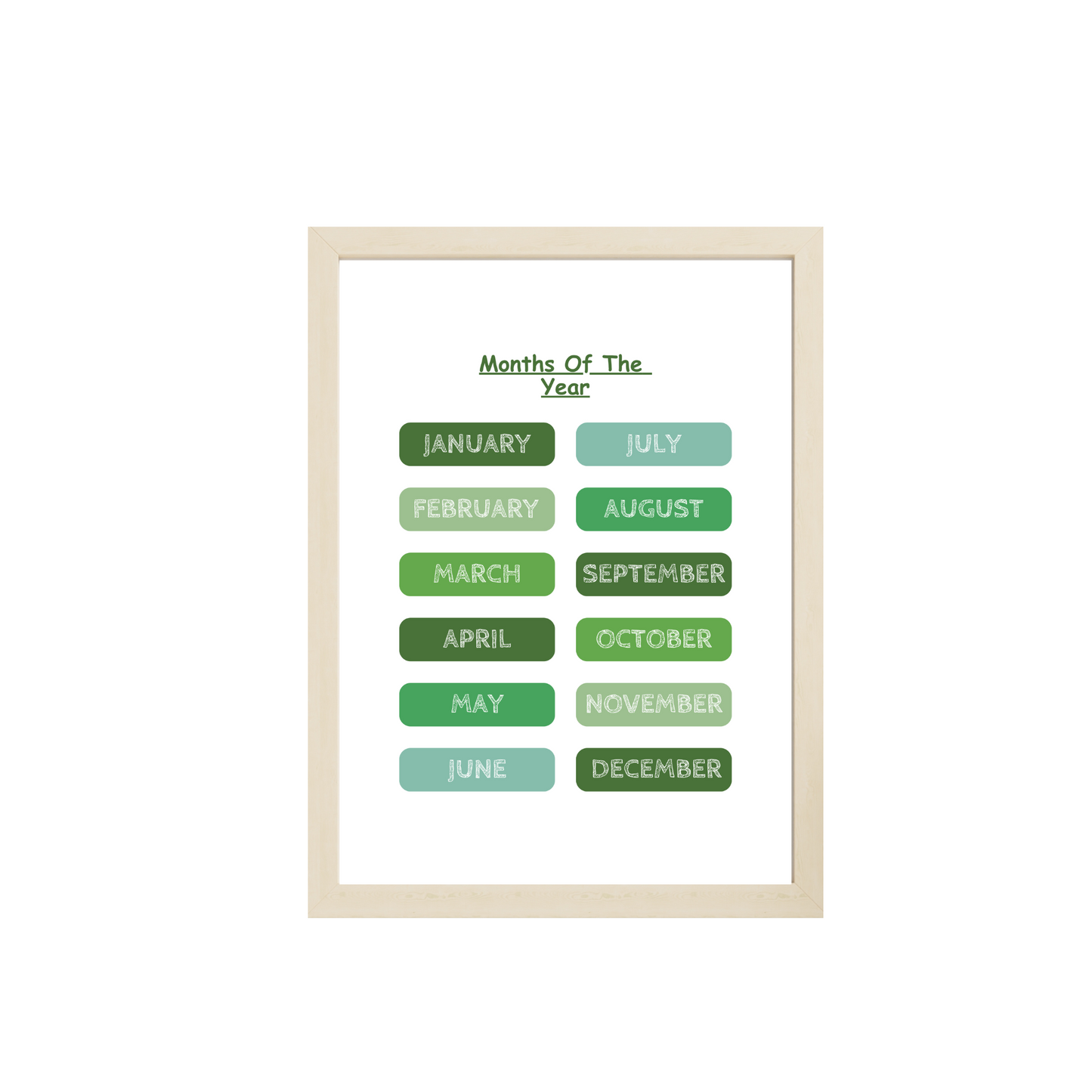 Set of 12 Educational Green Wall Art| Classroom Posters| Homeschool Printables| Educational Poster| Alphabet Poster| Kid Wall Art| Playroom