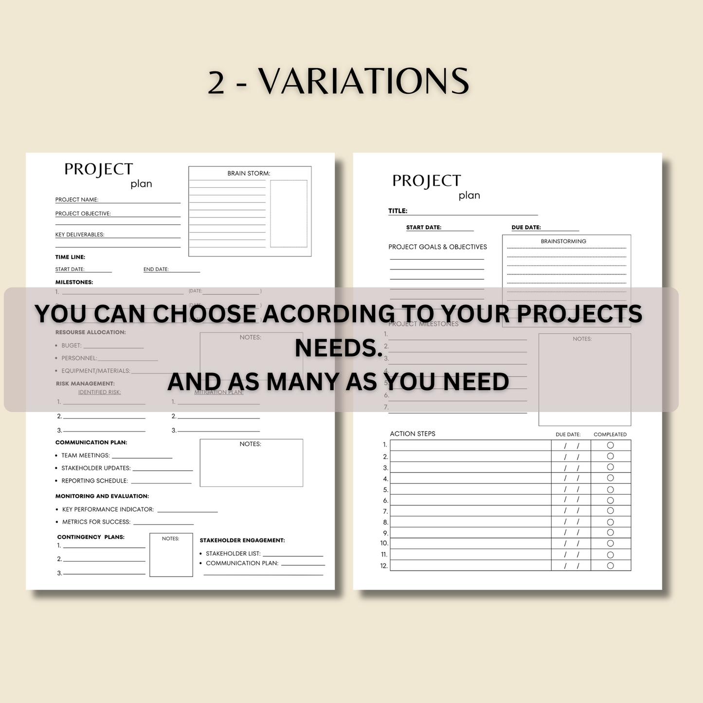 Project Planner Printable | Work Planner | Project Timeline Tracker | Project Management | Business Planner PDF | GoodNotes Template | A5